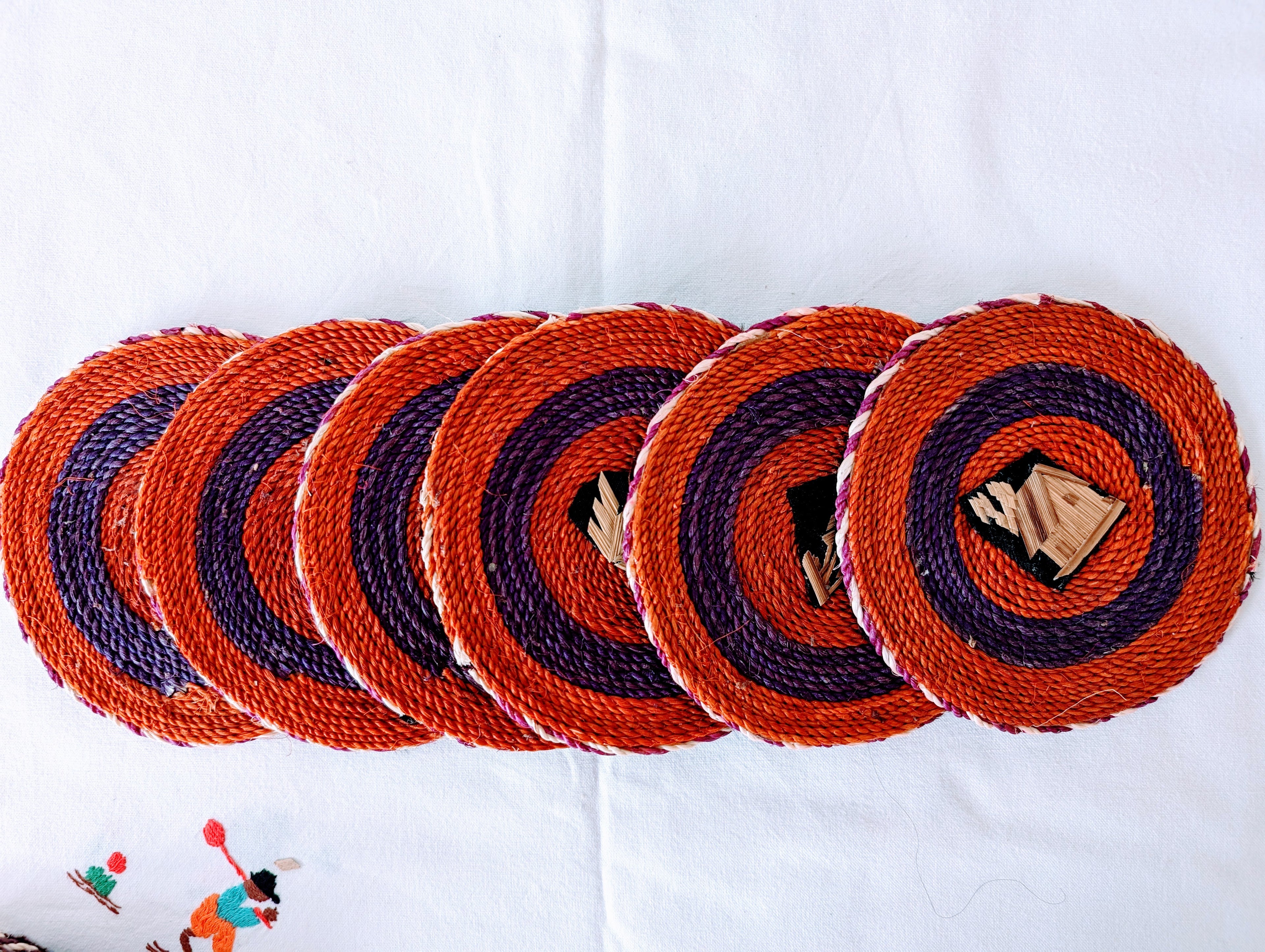 Ensemble de 6 sous-verres artisanaux