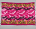 Paréo Lambahoany – Ligne de palmiers, fond rose | Tissu malgache 100% coton